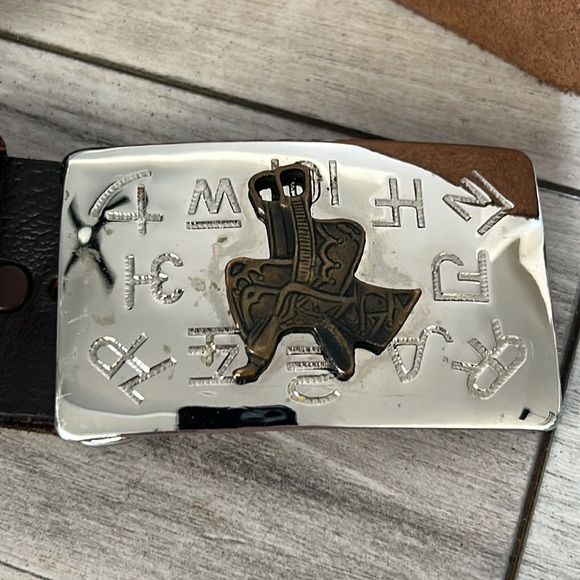 Chambers Belt Co. size 38 western saddle brand buckle and belt cowgirl